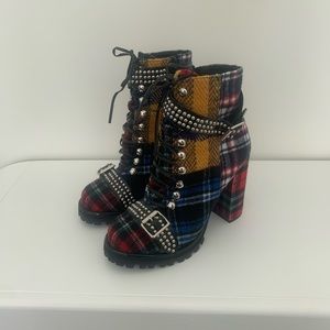 Lilith Plaid Combat Boot